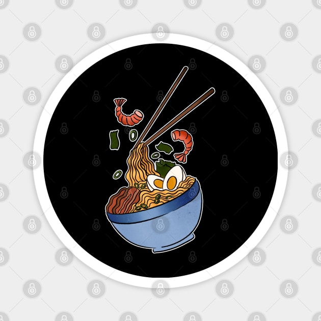 Ramen Noodle Bowl Asian Japanese Food Magnet by Trippycollage